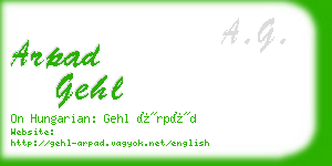arpad gehl business card